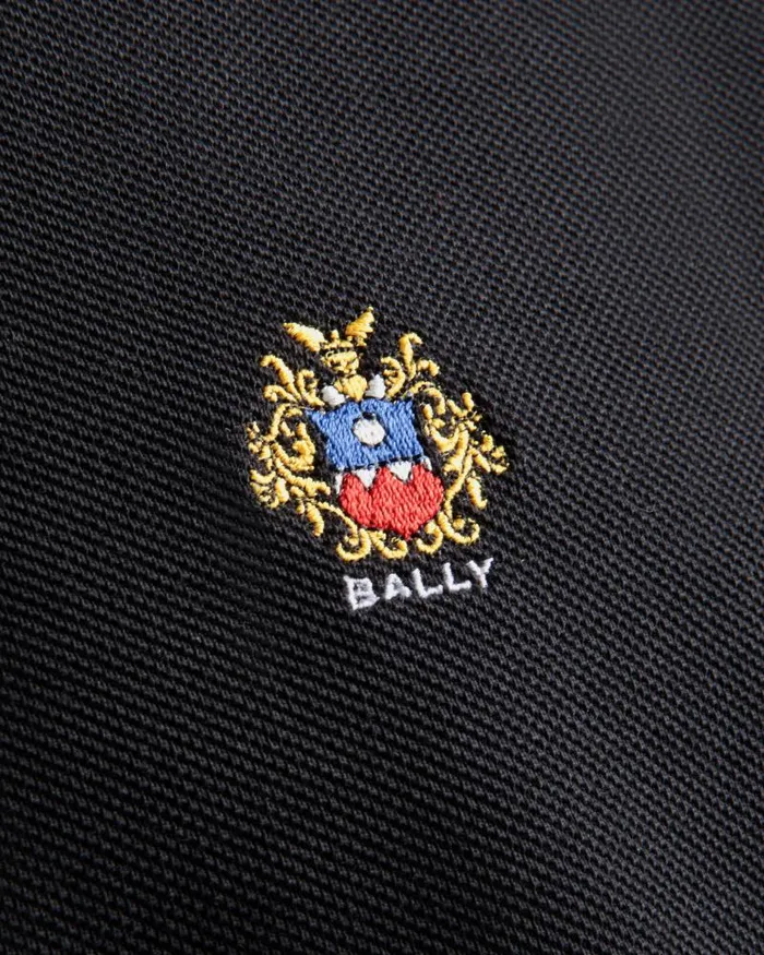 Men Bally Shirts and TShirts Polo With Bally Crest Logo In Black Cotton Black Men Bally Shirts and TShirts Polo With Bally Crest Logo In Black Cotton Black