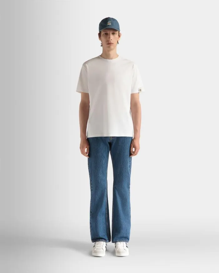 Men Bally Shirts and TShirts TShirt In White Cotton White Men Bally Shirts and TShirts TShirt In White Cotton White