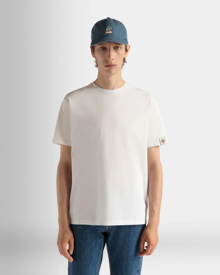 Men Bally Shirts and TShirts TShirt In White Cotton White Men Bally Shirts and TShirts TShirt In White Cotton White