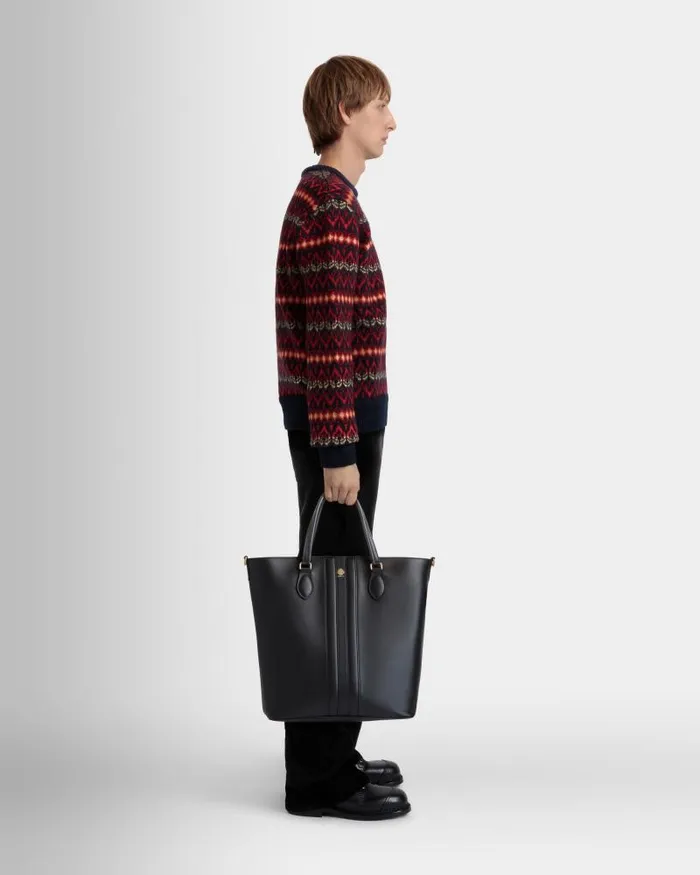Men Bally Tote Bags Beckett Tote In Black Leather Black Men Bally Tote Bags Beckett Tote In Black Leather Black