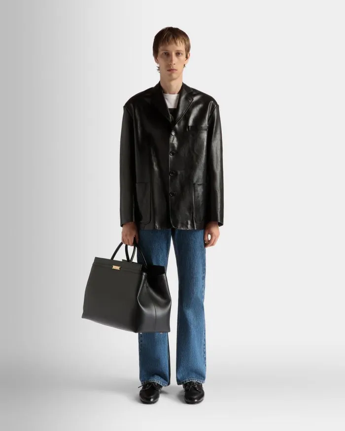 Men Bally Travel Bags Deco Weekender In Black Leather Black Men Bally Travel Bags Deco Weekender In Black Leather Black