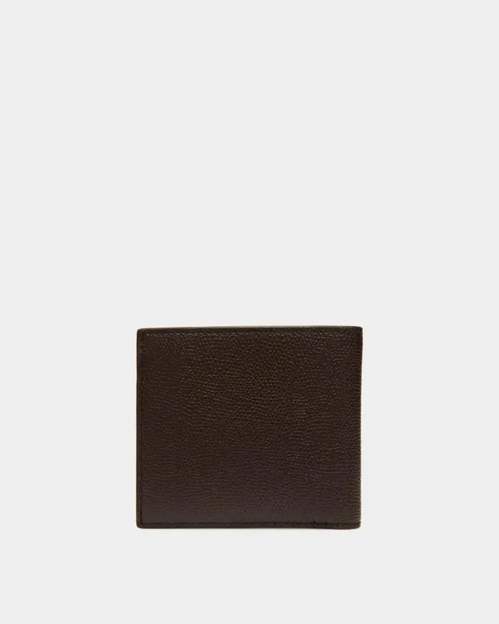 Men Bally Wallets and Card Holders Flag Bifold Wallet In Ebano Leather Brown Men Bally Wallets and Card Holders Flag Bifold Wallet In Ebano Leather Brown