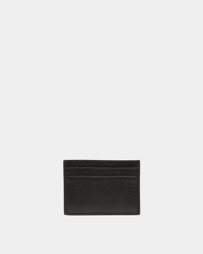 Men Bally Wallets and Card Holders Ribbon Card Holder In Black Grained Leather Black Men Bally Wallets and Card Holders Ribbon Card Holder In Black Grained Leather Black