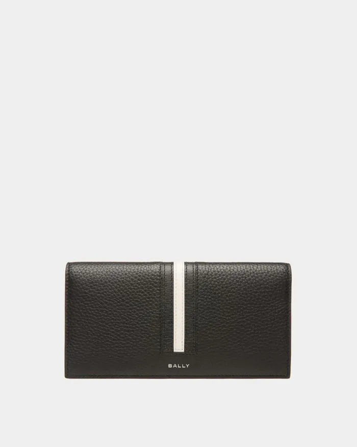 Men Bally Wallets and Card Holders Ribbon Continental Wallet In Black Leather Black Men Bally Wallets and Card Holders Ribbon Continental Wallet In Black Leather Black