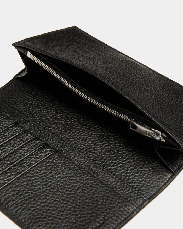 Men Bally Wallets and Card Holders Ribbon Continental Wallet In Black Leather Black Men Bally Wallets and Card Holders Ribbon Continental Wallet In Black Leather Black