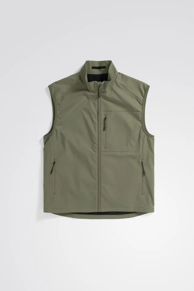 Men Birkholm Solotex Twill Vest Sediment Green Norse Projects Outerwear