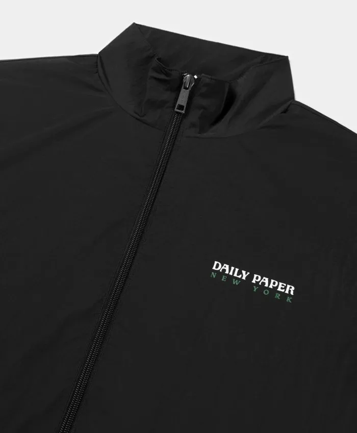 Men Black New York Store Track Jacket Daily Paper Jackets Men Black New York Store Track Jacket Daily Paper Jackets