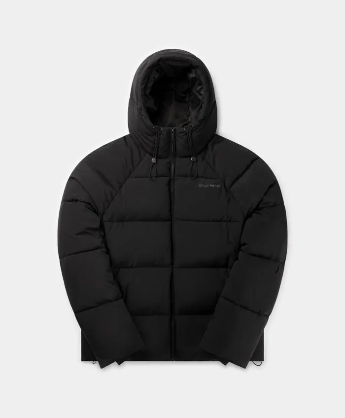 Men Black Relaxed Puffer Daily Paper Jackets