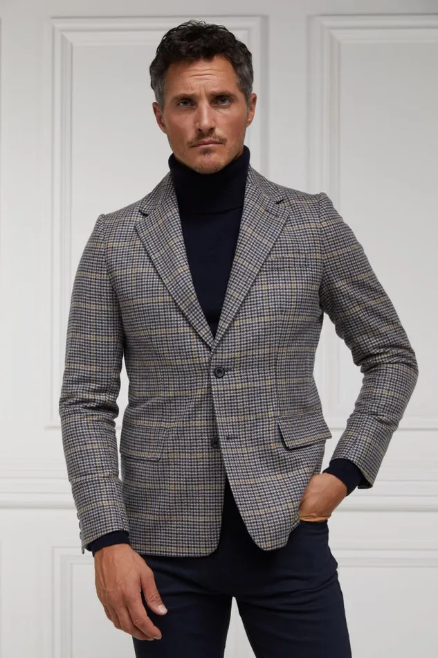 Men Blazers Holland Cooper The Single Breasted Blazer Prince Of Wales Navy