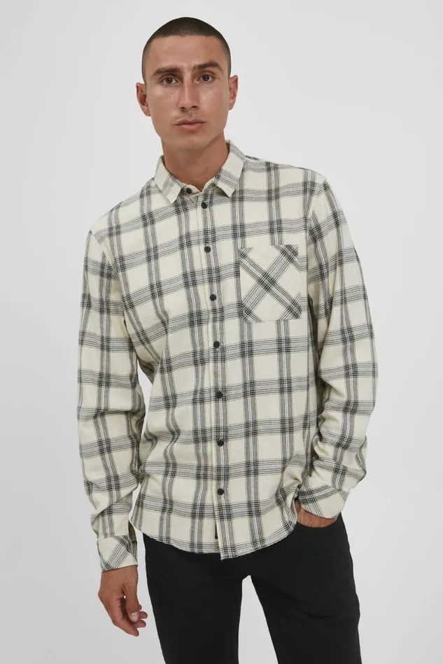 Men Blend Shirts Long Sleeved Shirt Oyster Gray