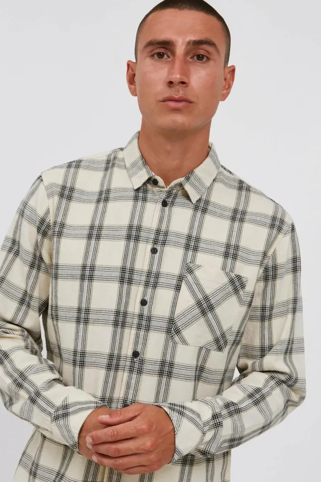 Men Blend Shirts Long Sleeved Shirt Oyster Gray