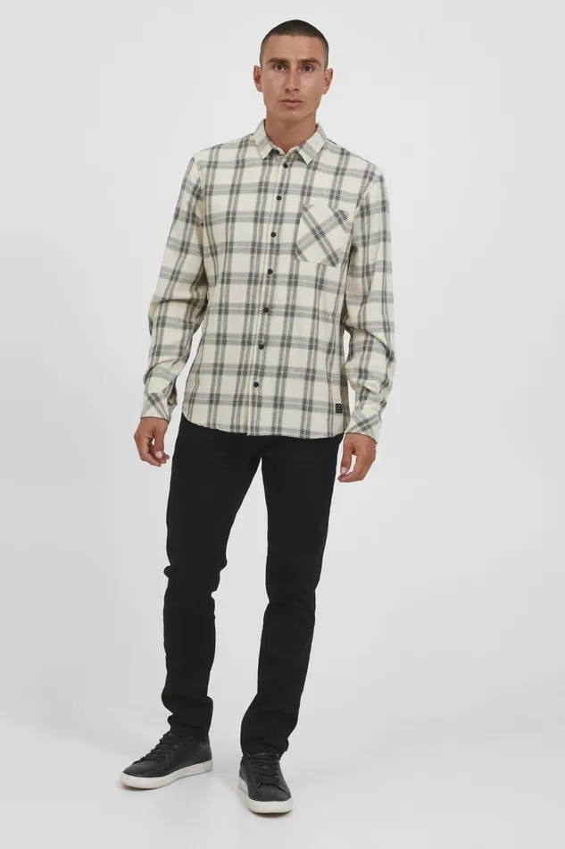 Men Blend Shirts Long Sleeved Shirt Oyster Gray