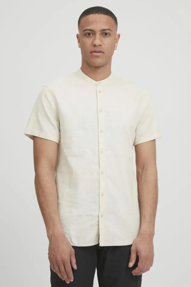 Men Blend Shirts Shirt With Short Sleev Oyster Gray