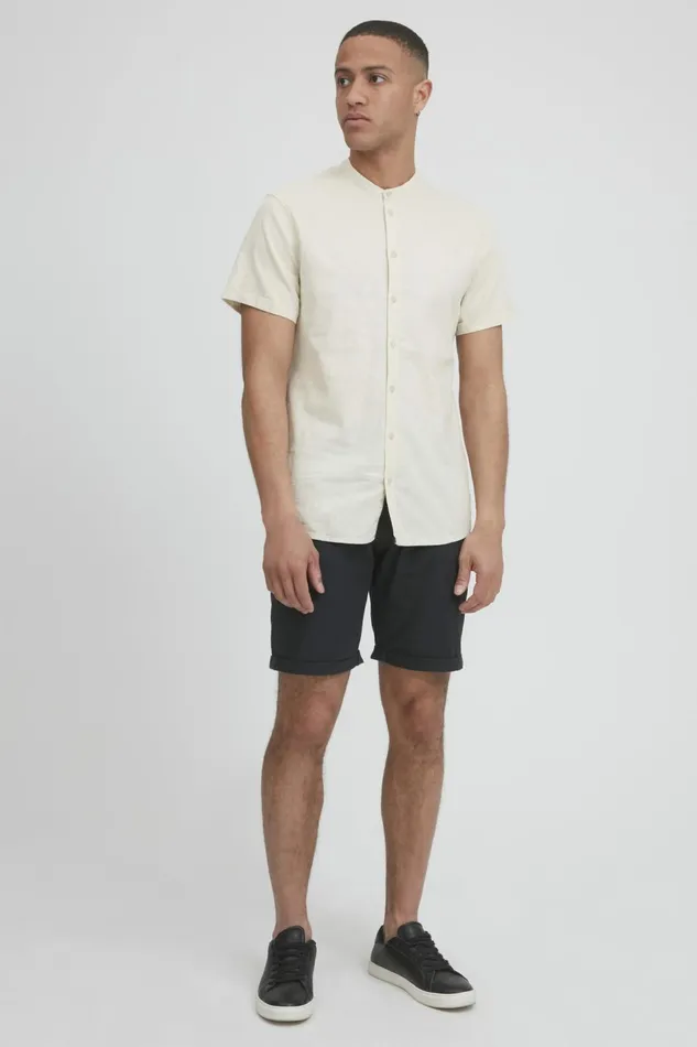 Men Blend Shirts Shirt With Short Sleev Oyster Gray