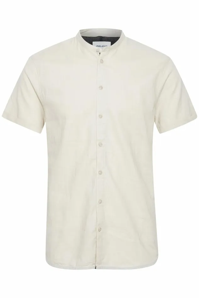 Men Blend Shirts Shirt With Short Sleev Oyster Gray