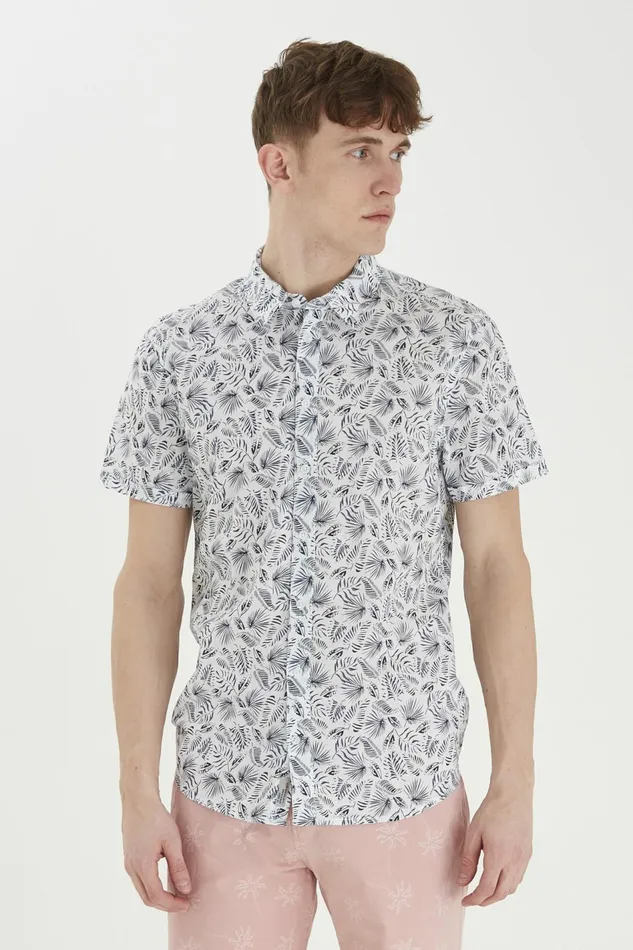 Men Blend Shirts Short Sleeved Shirt Bright White
