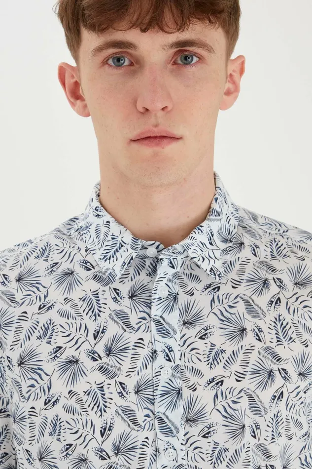 Men Blend Shirts Short Sleeved Shirt Bright White
