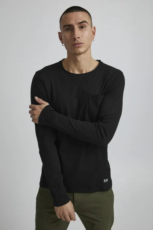 Men Blend TShirts BHNICOLAI Long Sleeved Tshirt Black