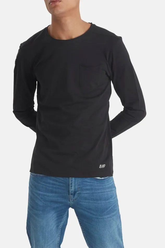 Men Blend TShirts BHNICOLAI Long Sleeved Tshirt Black