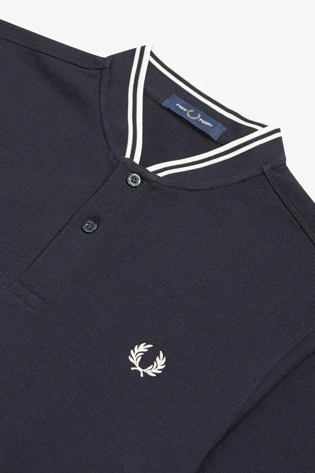Men Bomber Collar Polo Shirt Navy Fred Perry Polo Shirts