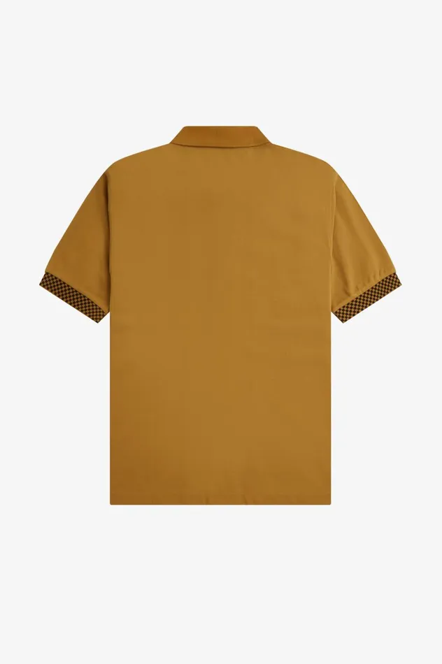 Men Button Through Polo Shirt Dark Caramel Fred Perry Polo Shirts