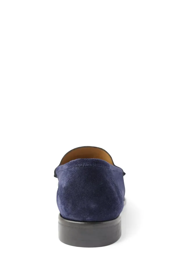 Men Casual Shoes Bruno Magli Trieste Classic Leather Moccasin 8211 Navy Suede