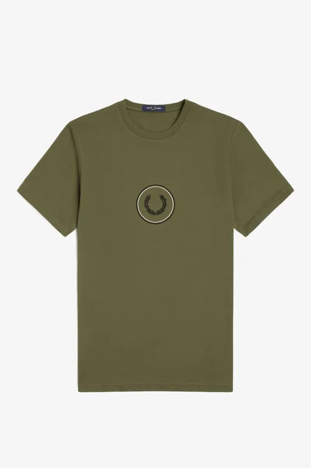 Men Circle Branding TShirt Uniform Greenblack Fred Perry TShirts