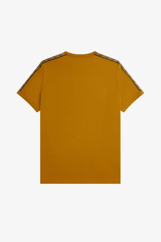 Men Contrast Tape Ringer TShirt Dark Caramelshaded Stone Fred Perry TShirts