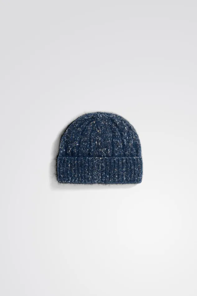 Men Cotton Alpaca Cable Beanie Dark Navy Norse Projects Beanies