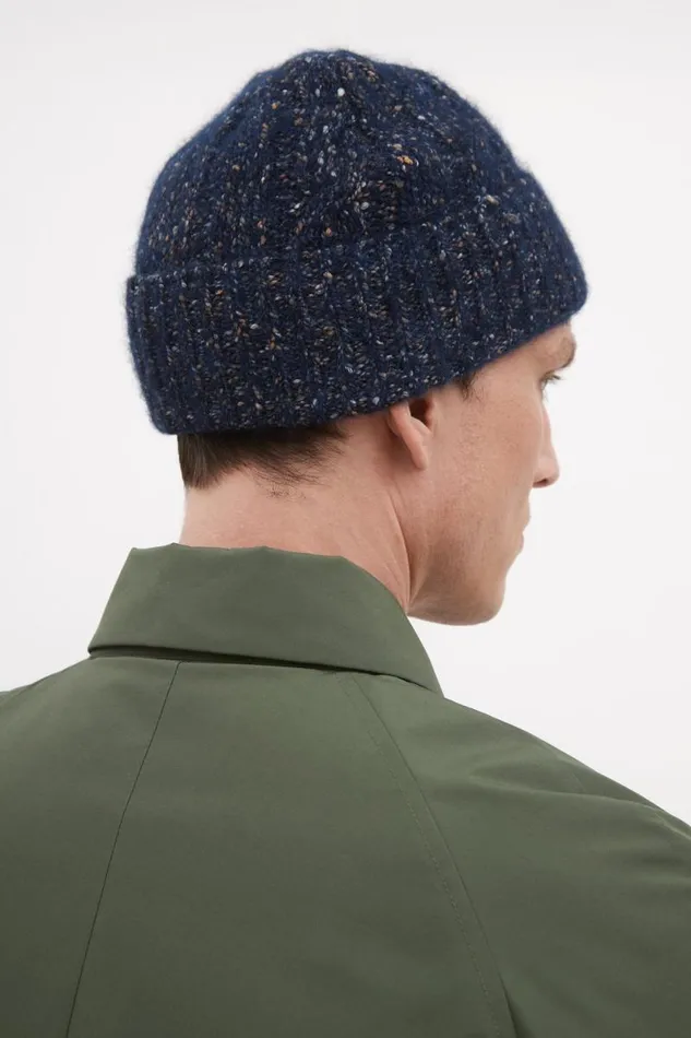 Men Cotton Alpaca Cable Beanie Dark Navy Norse Projects Beanies
