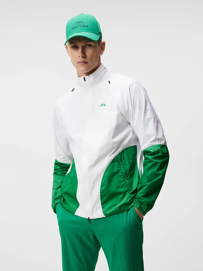 Men DOTTED HYBRID WIND JACKET White JLindeberg Jackets