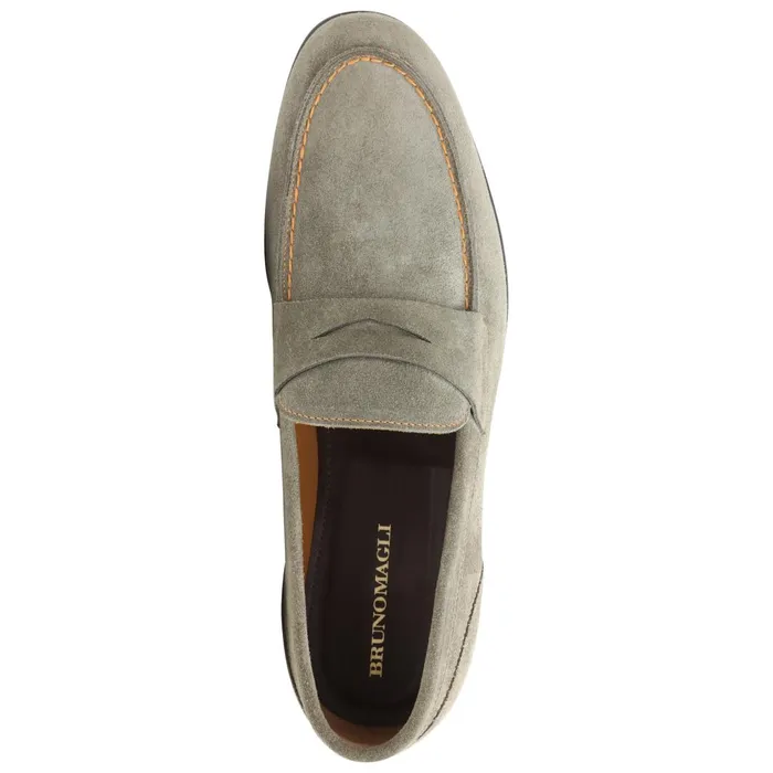 Men Dress Shoes Bruno Magli Silas Suede Loafer 8211 Taupe