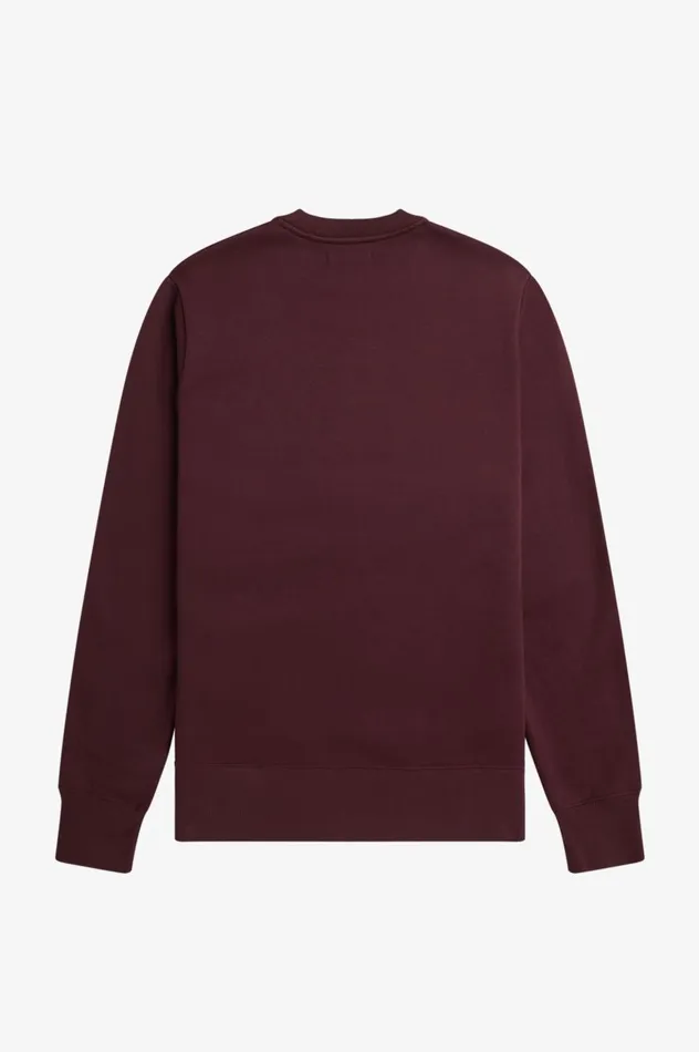 Men Embroidered Sweatshirt Oxblood Fred Perry Sweatshirts