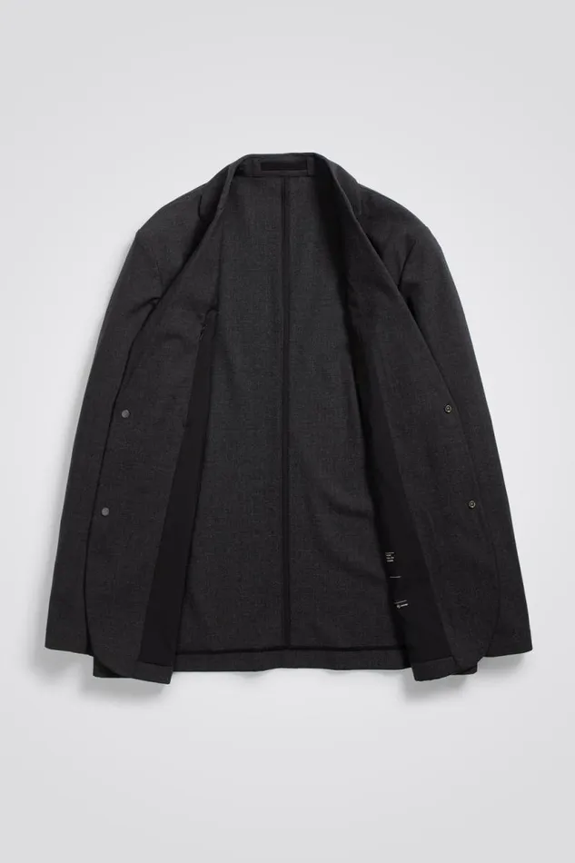 Men Emil Cordura Tech Wool Blazer Charcoal Melange Norse Projects Outerwear