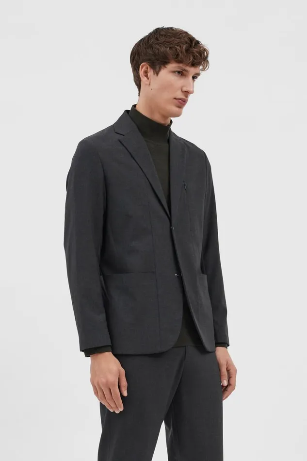 Men Emil Cordura Tech Wool Blazer Charcoal Melange Norse Projects Outerwear