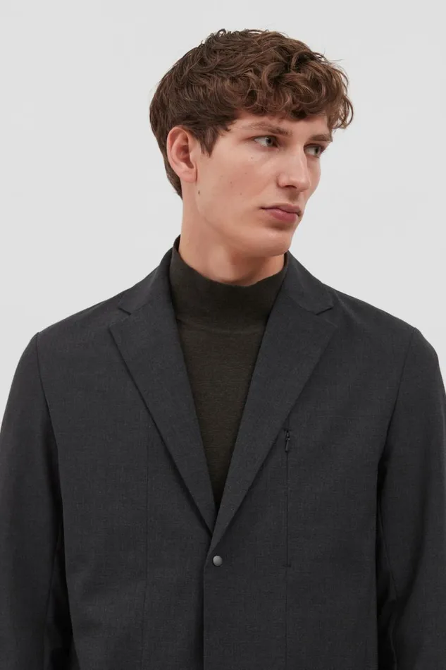 Men Emil Cordura Tech Wool Blazer Charcoal Melange Norse Projects Outerwear