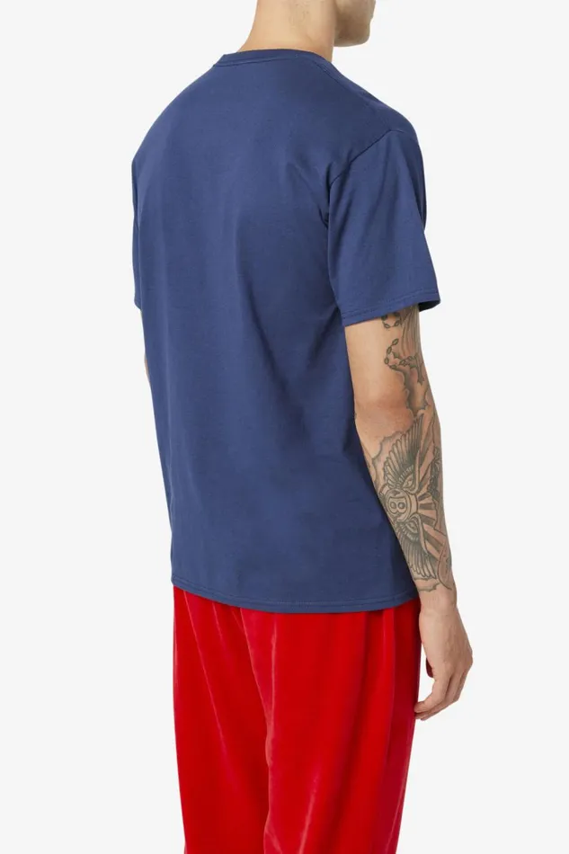 Men Fila Tops Stacked Tee Shirt Fila Navy White Fila Red
