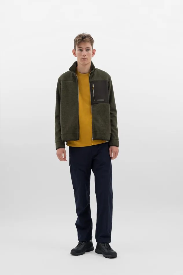 Men Frederik Fleece Full Zip Jacket Ivy Green Norse Projects Outerwear
