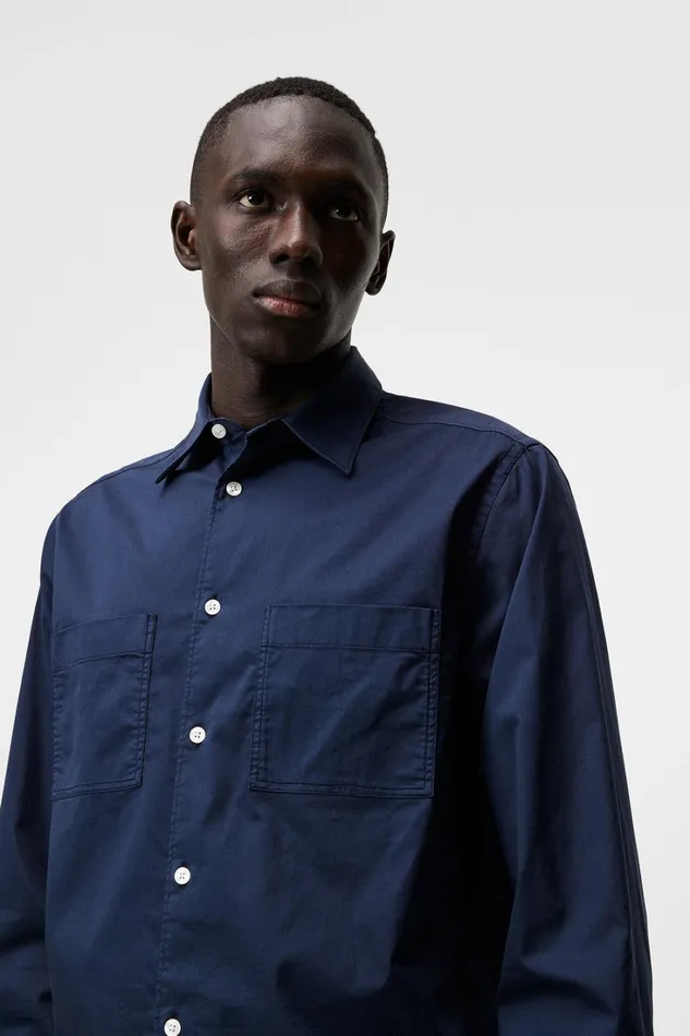 Men Gino Reg Garment Dye Shirt JL Navy JLindeberg Shirts Men Gino Reg Garment Dye Shirt JL Navy JLindeberg Shirts