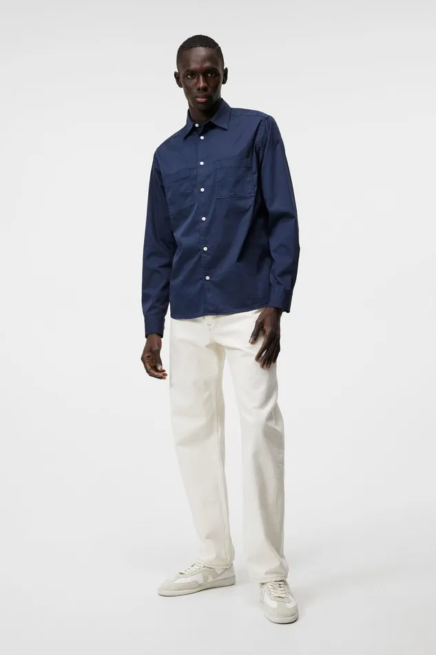 Men Gino Reg Garment Dye Shirt JL Navy JLindeberg Shirts Men Gino Reg Garment Dye Shirt JL Navy JLindeberg Shirts