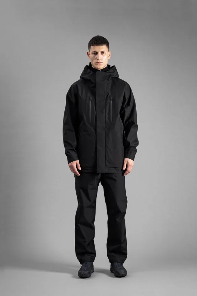 Men GoreTex 3L Hooded Parka Jacket Black Norse Projects Outerwear