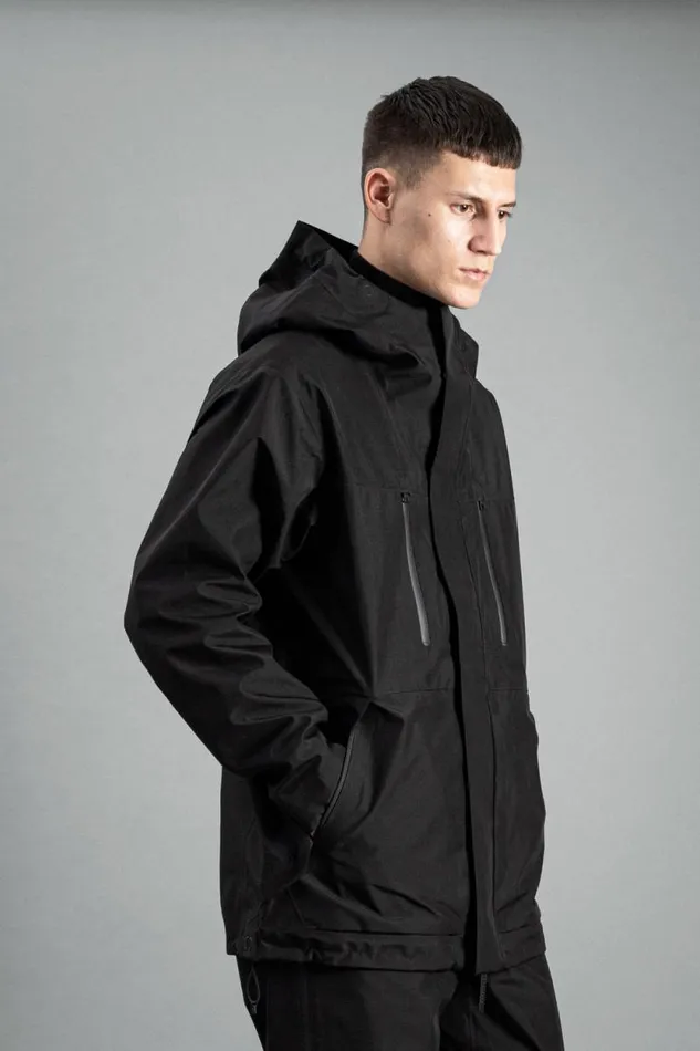 Men GoreTex 3L Hooded Parka Jacket Black Norse Projects Outerwear