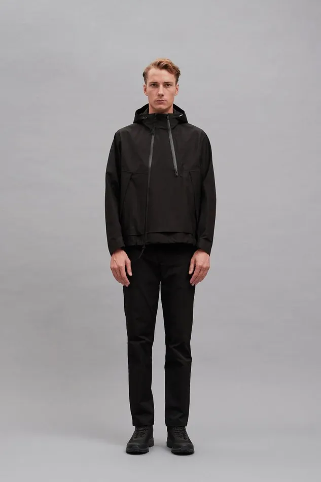 Men GoreTex 3L Stand Collar Jacket Black Norse Projects Outerwear