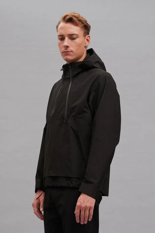 Men GoreTex 3L Stand Collar Jacket Black Norse Projects Outerwear