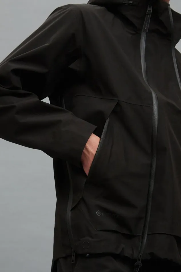 Men GoreTex 3L Stand Collar Jacket Black Norse Projects Outerwear