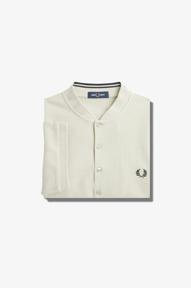 Men Henley Polo Shirt Light Oyster Fred Perry TShirts