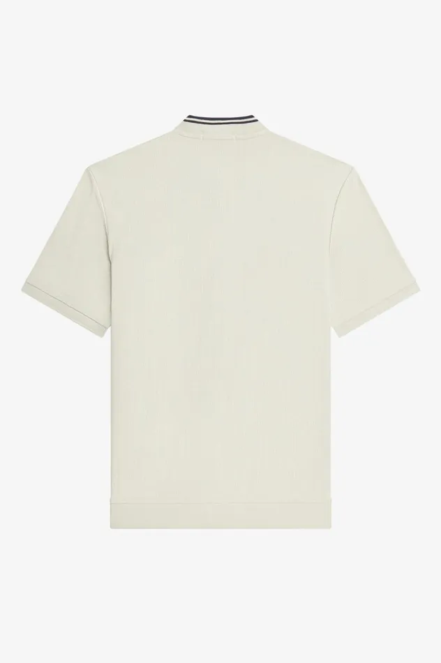 Men Henley Polo Shirt Light Oyster Fred Perry TShirts