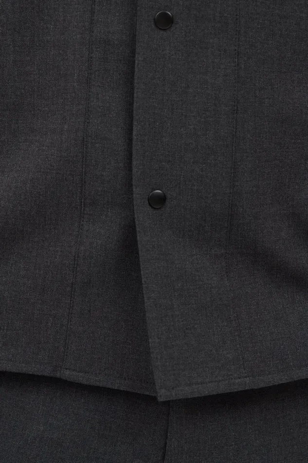 Men Jens Cordura Tech Wool Overshirt Charcoal Melange Norse Projects Overshirts