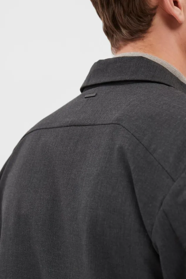 Men Jens Cordura Tech Wool Overshirt Charcoal Melange Norse Projects Overshirts