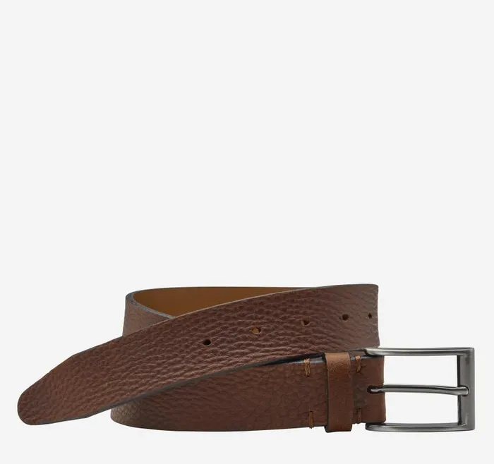 Men Johnston and Murphy Belts Soft Pebbled Belt Brown